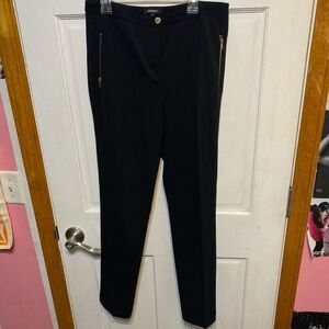 Womens size 4 Black dress pants with gold button & pockets
